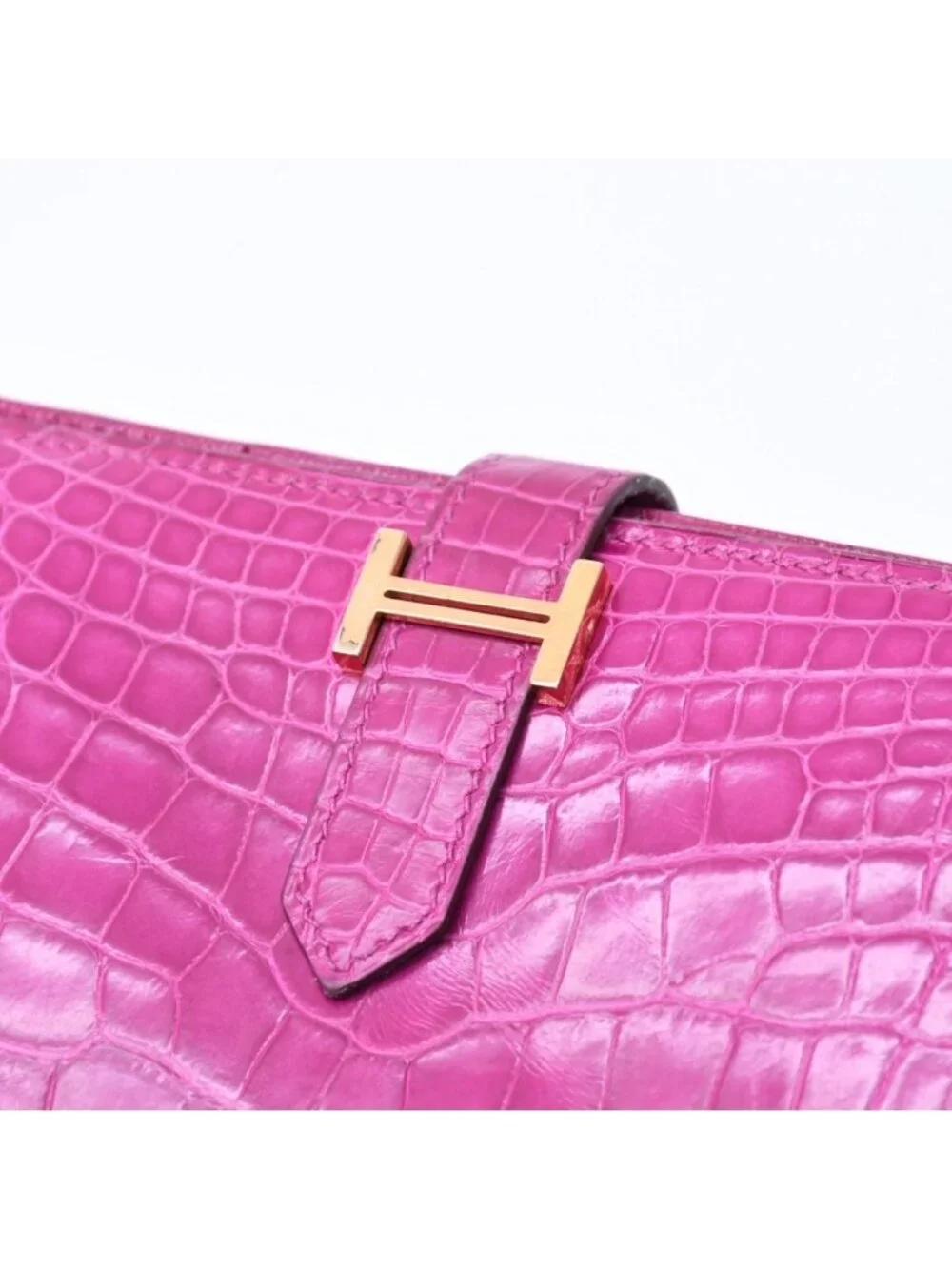 Hermes Wallet Bearn Soufflet Rose Scheherazade Purple Gold
